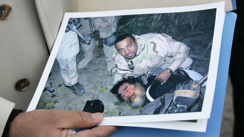 Photograph of when Saddam Hussein was captured