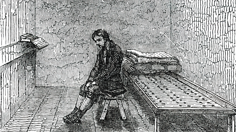 Prisoner in cell at Newgate Prison