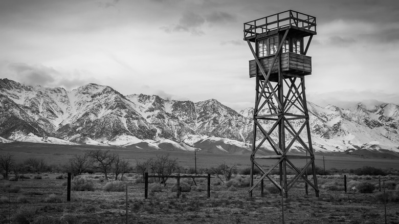 Manzanar interment camp during WWII, 10,000 Japanese Americans were imprisoned here from 1942-45