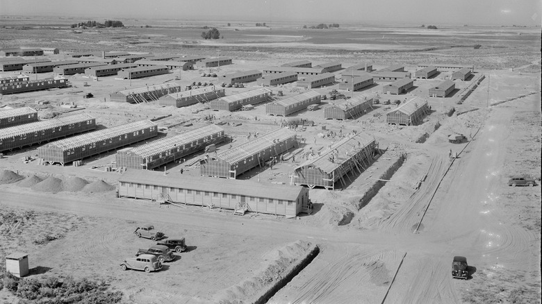 Minidoka relocation camp aerial view