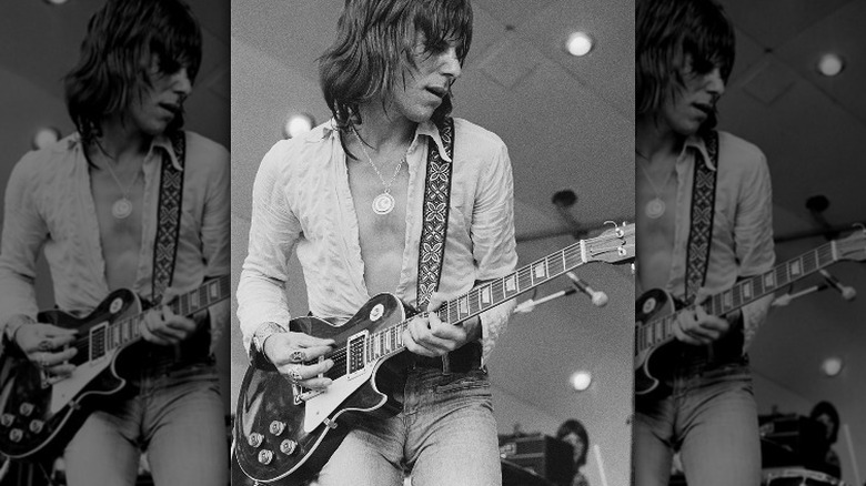 Jeff Beck playing guitar, 1974