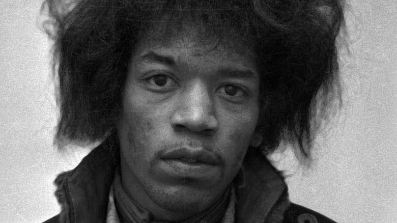 Jimi Hendrix looking serious