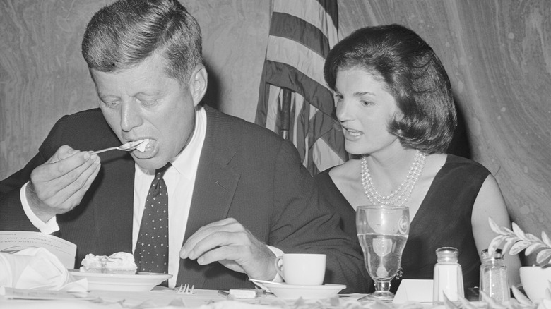 JFK and wife enjoy dessert
