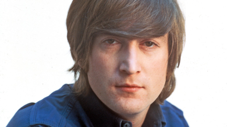 John Lennon with round glasses