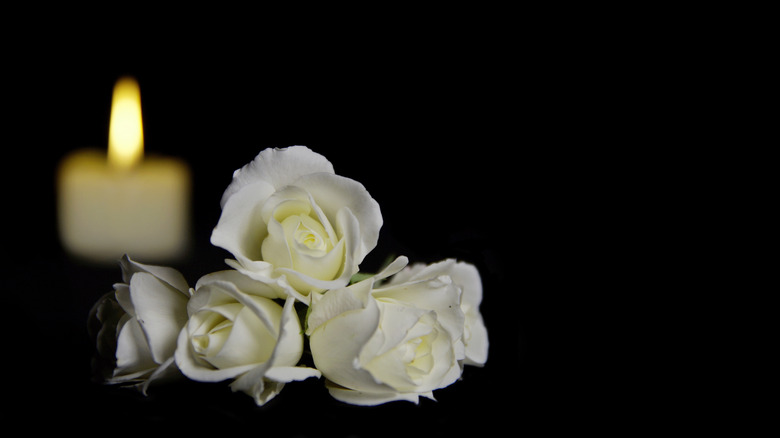flowers and a candle