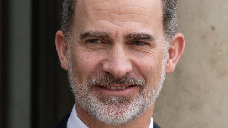 King Felipe looks sombre with a gray beard