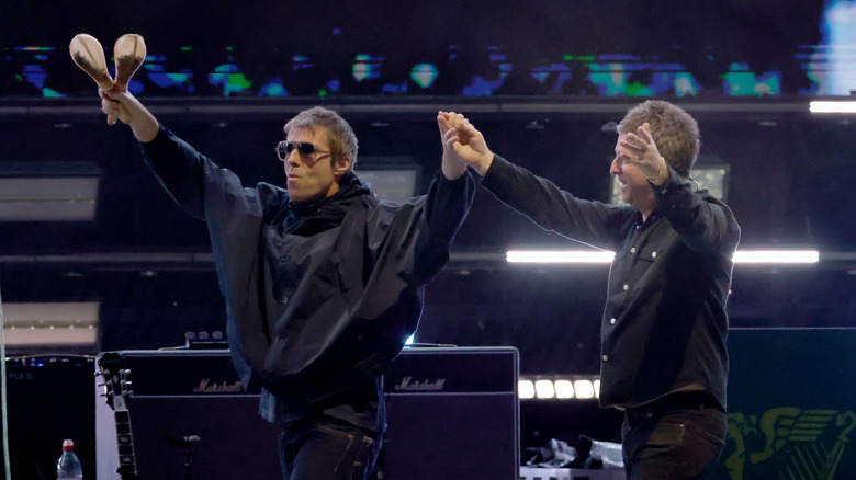 Gallagher brothers on stage