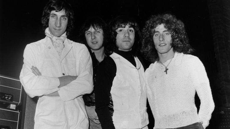 The Who posing on stage