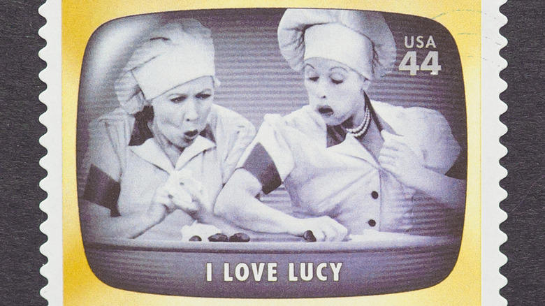 lucille ball and vivian vance on a stamp