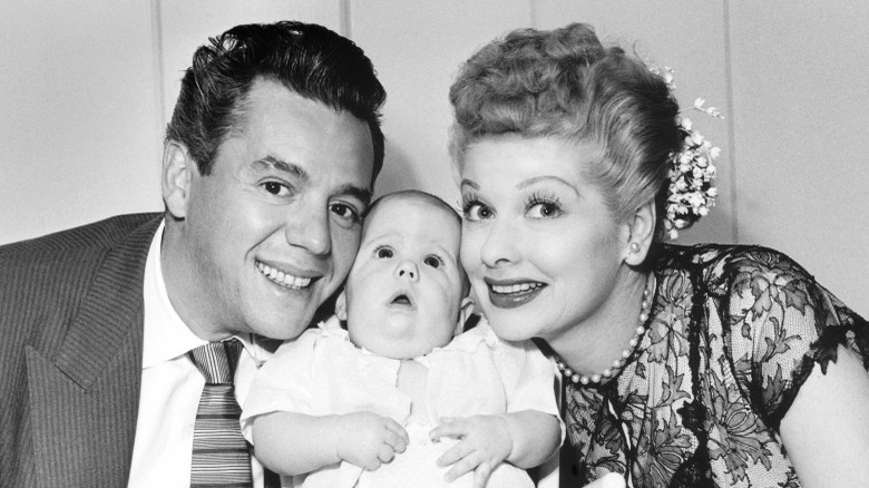 Arnaz and Ball hug daughter