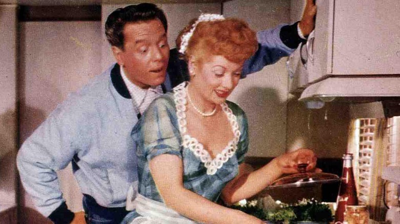Ricky watching Lucy cook