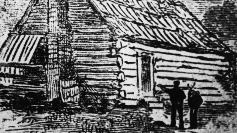 Illustration of log cabin