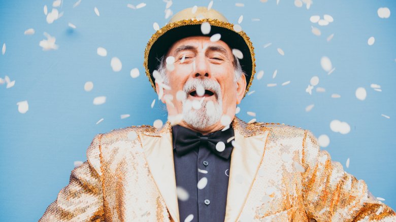 Man with confetti