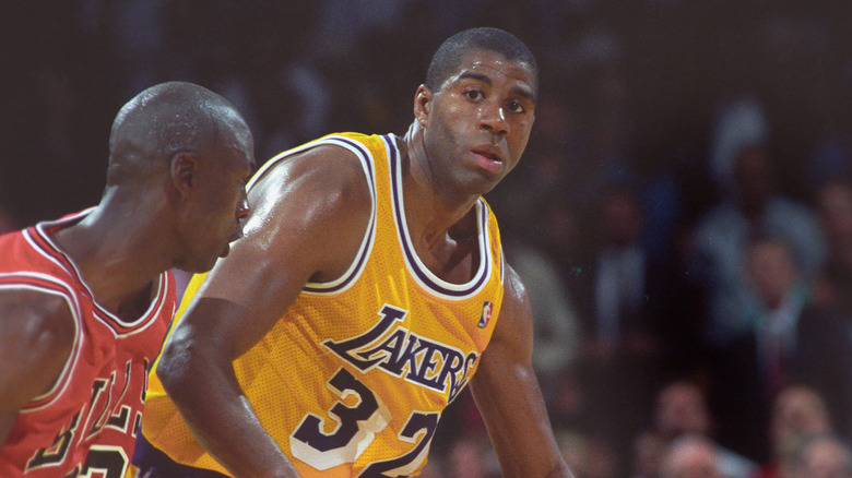 Magic Johnson and Michael Jordan