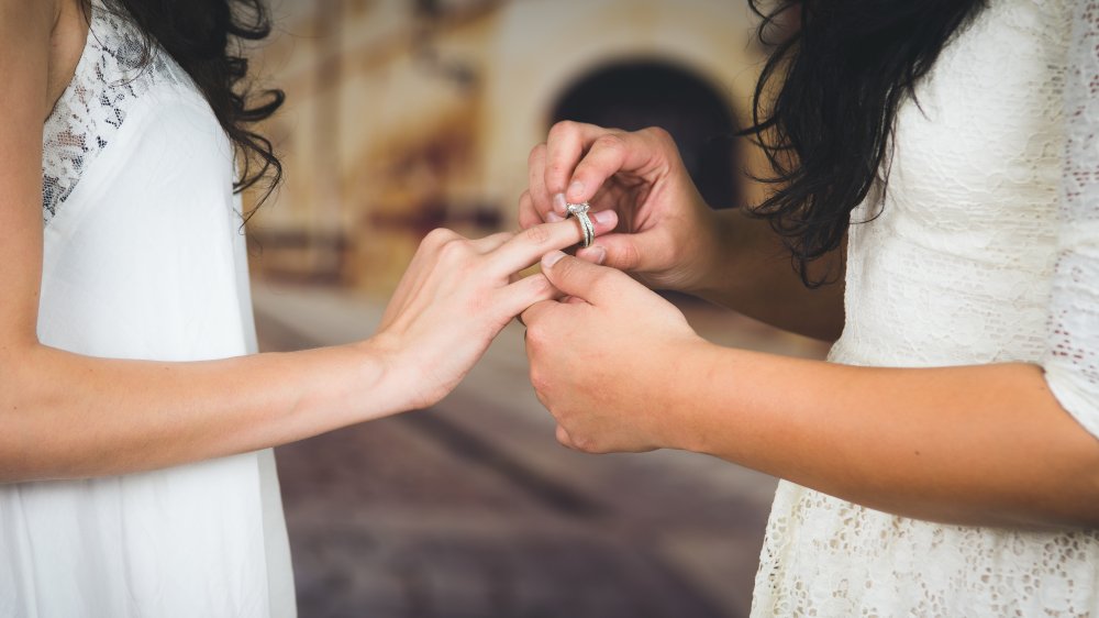 Lesbian couple getting married