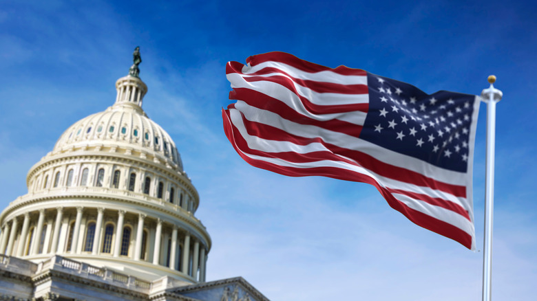 white house american flag