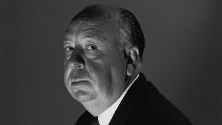 Alfred Hitchcock staring to side