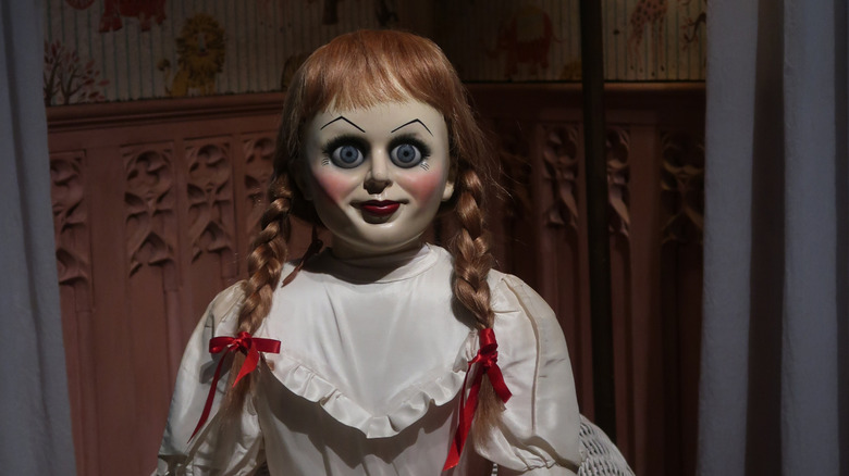 Matt Rife with Annabelle doll at Occult Museum