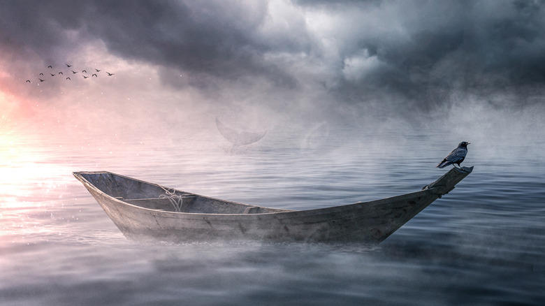 Boat drifting ocean