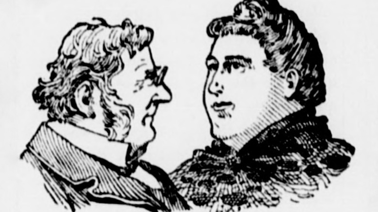 Lawyer Luther R. Marsh and Mme. Diss Debar drawing