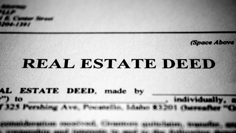 up close image of a real estate deed