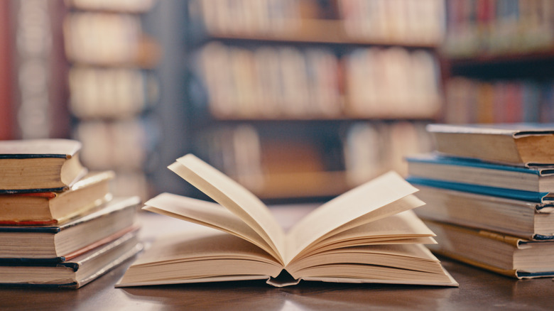 Books on table