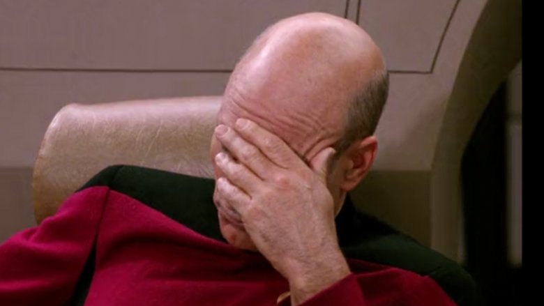 captain picard, facepalm, Star Trek