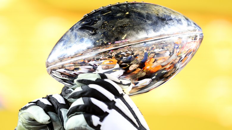 close-up of the Lombardi Trophy
