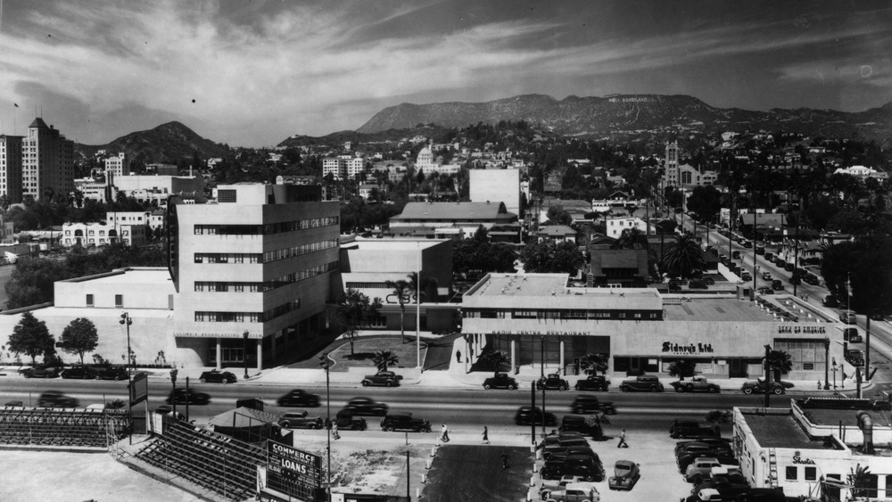 Aerial view of 1930s Los Angeles