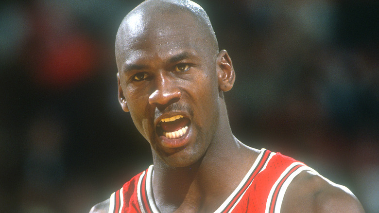 Michael Jordan shouting