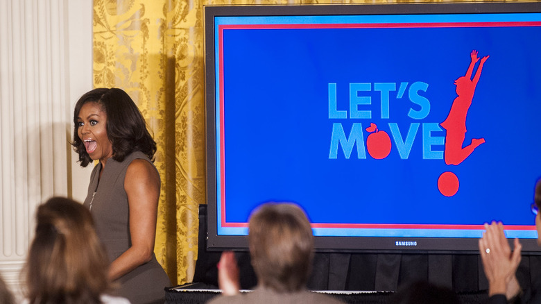 Michelle Obama presenting Let's Move!