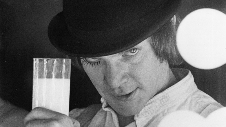 Malcolm MacDowell in a scene from A Clockwork Orange