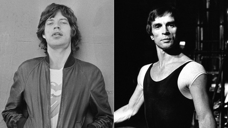 Split image of Mick Jagger and Rudolph Nureyev