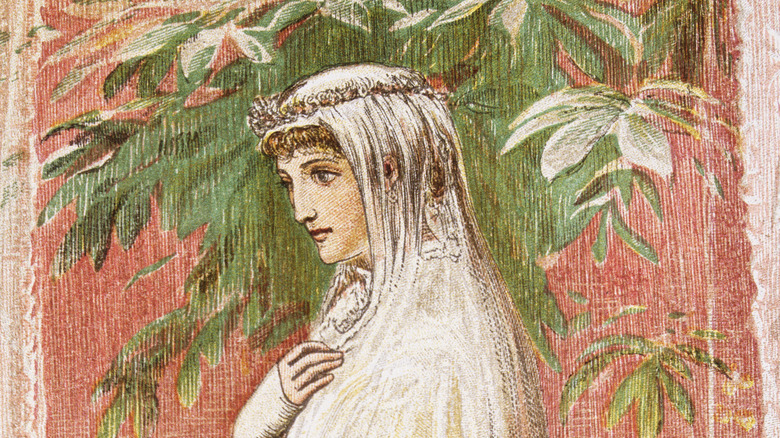 sketch 19th century bridal wear