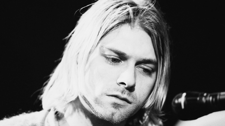 Kurt Cobain looking serious