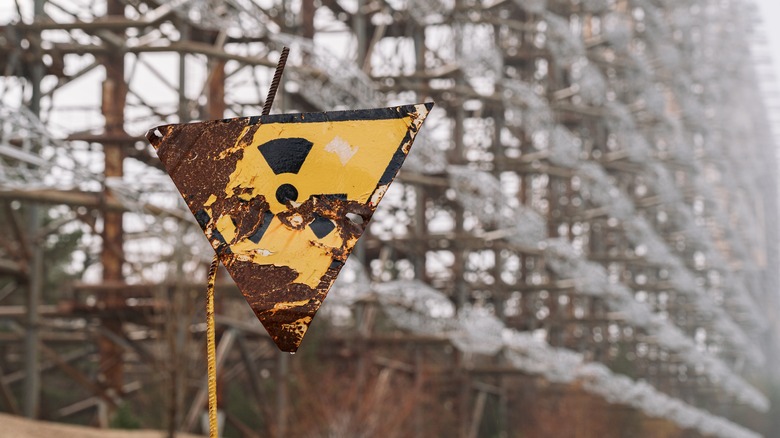 Sign in chernobyl exclusion zone