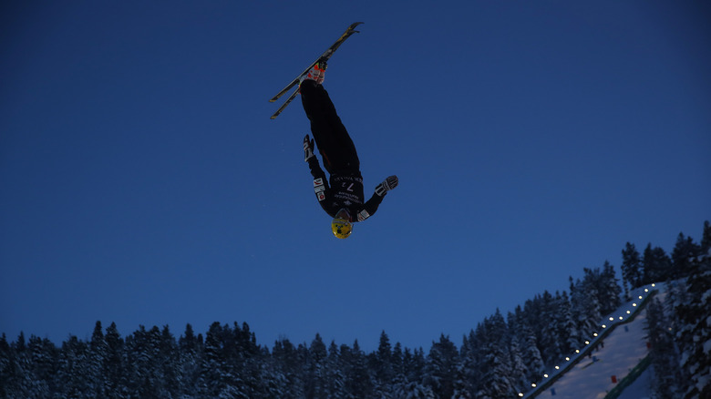 skier on a training jump