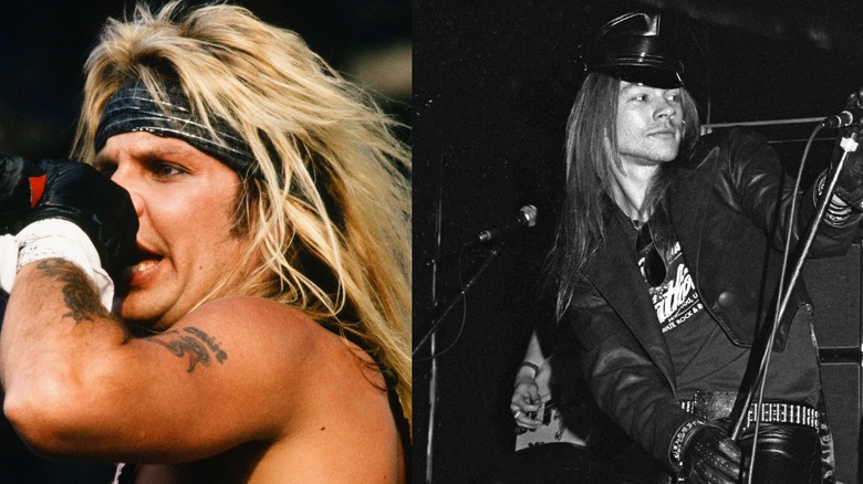 Vince Neil and Axl Rose split image