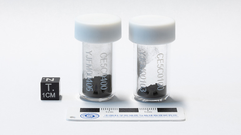 Vials of lunar soil samples