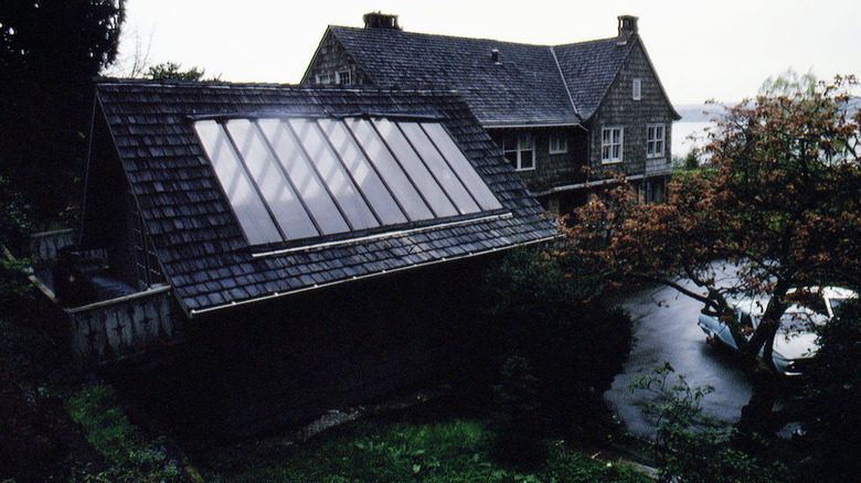 The exterior of Kurt Cobain's home shortly after he died by suicide