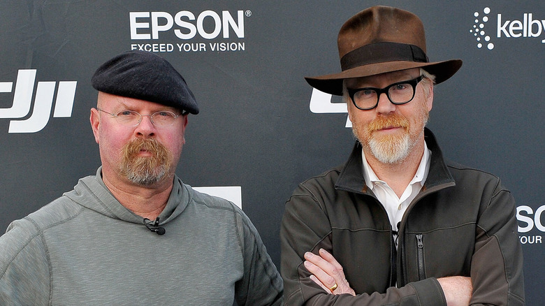 Mythbusters Jamie Hyneman and Adam Savage attend the DJI Evolution Inspire Launch