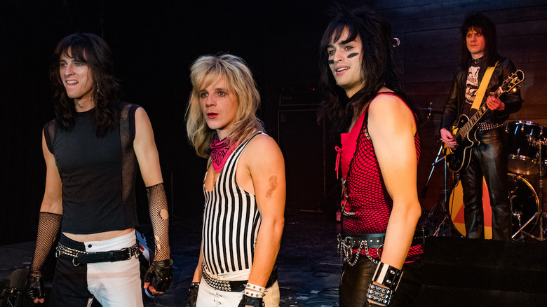 Motley Crue on stage in rock biopic The Dirt