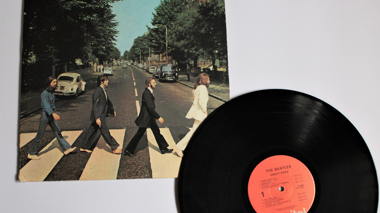 Abbey Road album cover and vinyl