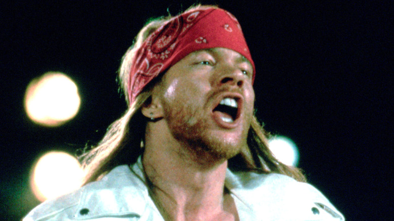 Axl Rose yelling on stage in early 1990s