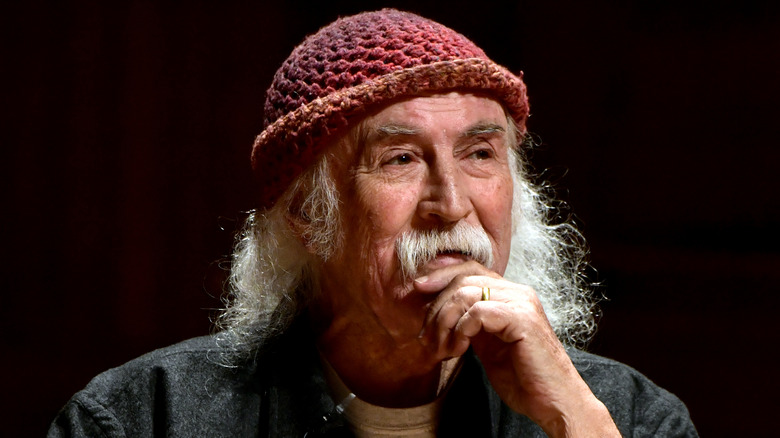 David Crosby in wool hat