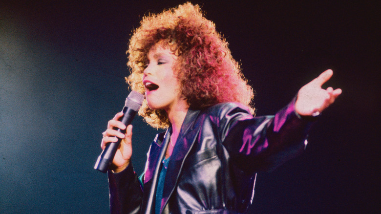 Whitney Houston performing onstage
