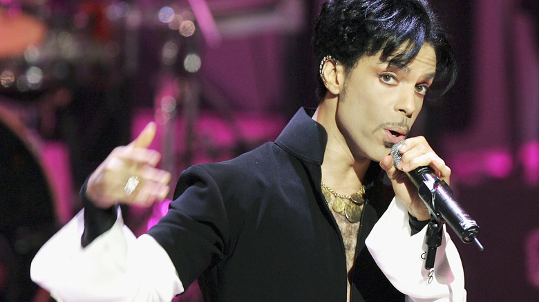 Prince performing in concert