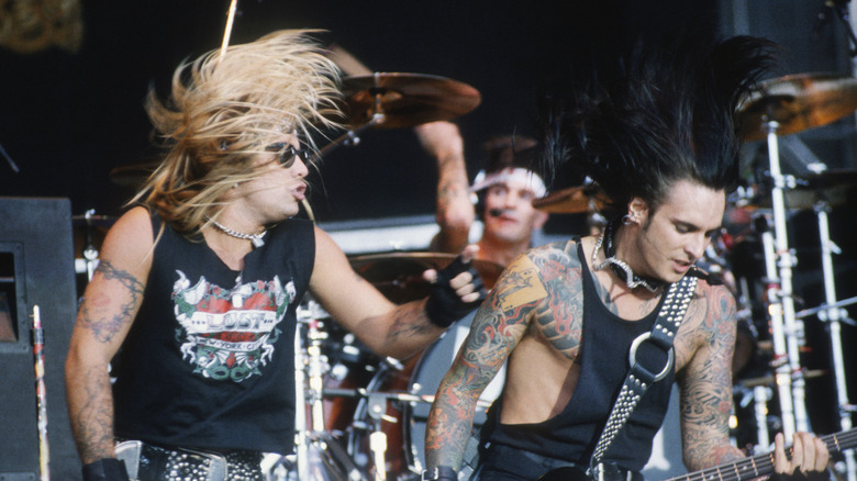 Vince Neil performing with Mötley Crüe in 1991