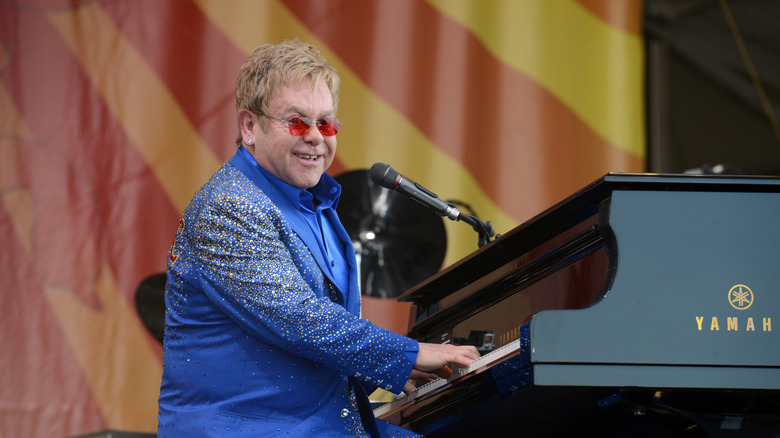 Elton John at the piano