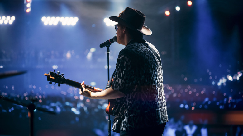 rock star playing to a crowd